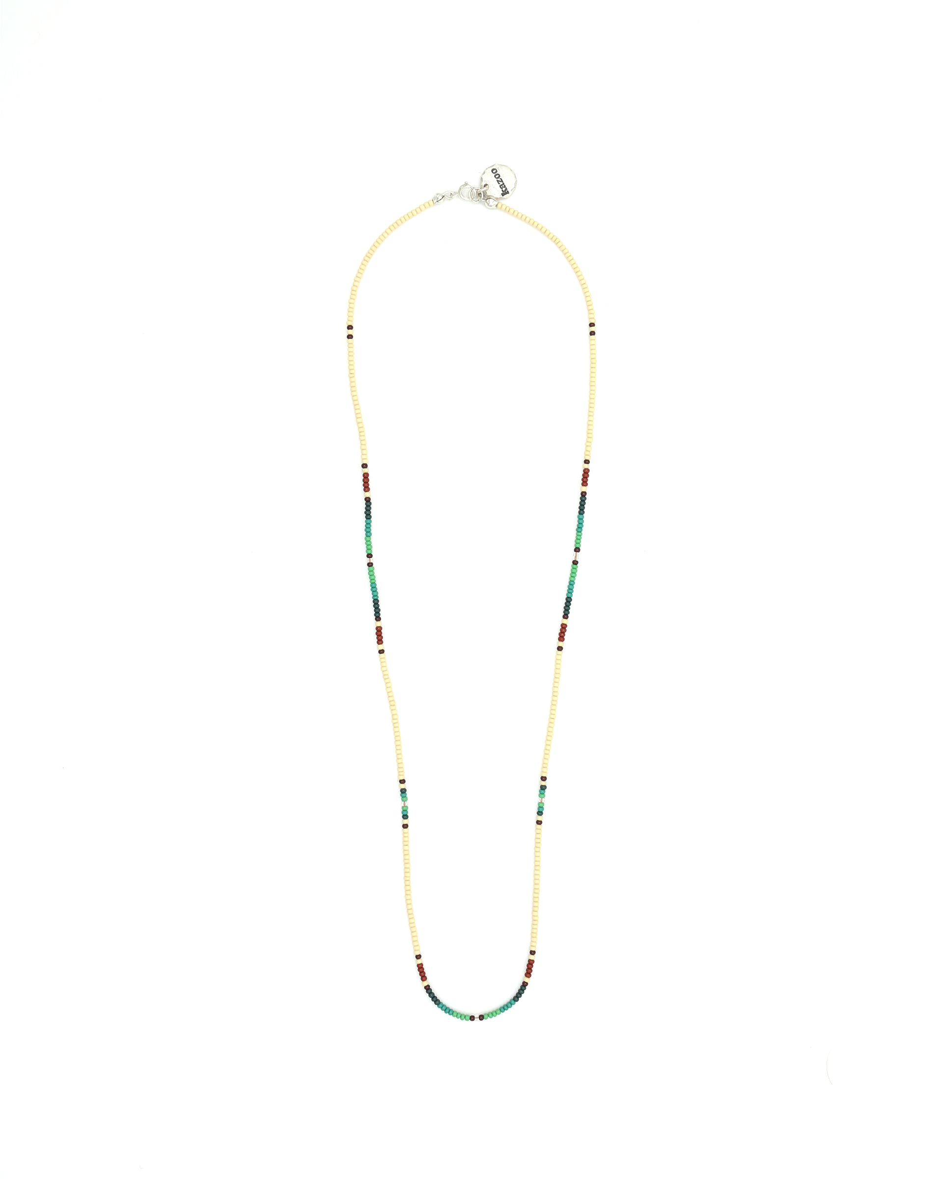 GREEN - BEIGE / BEADS NECKLACE