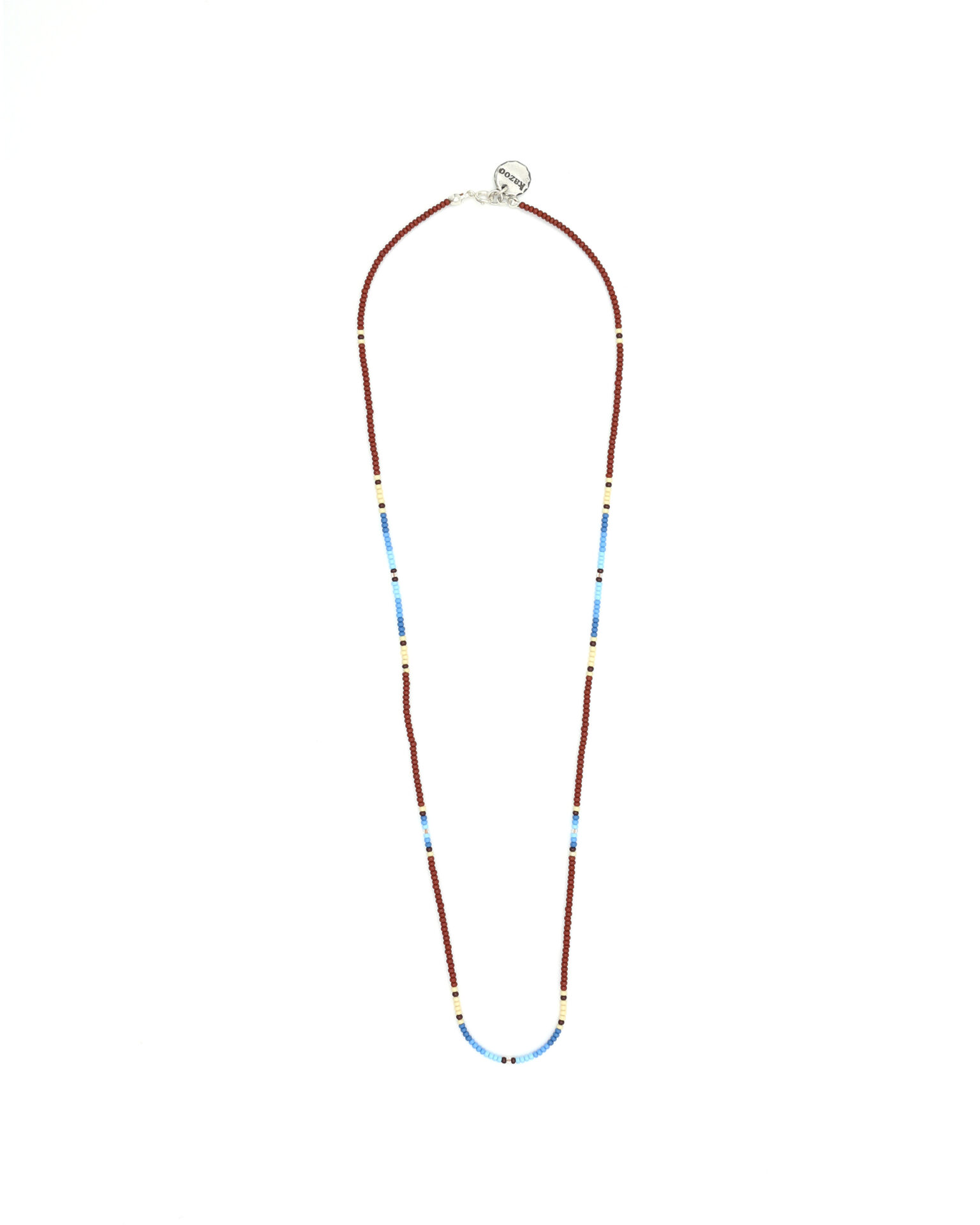 BLUE - MAROON / BEADS NECKLACE